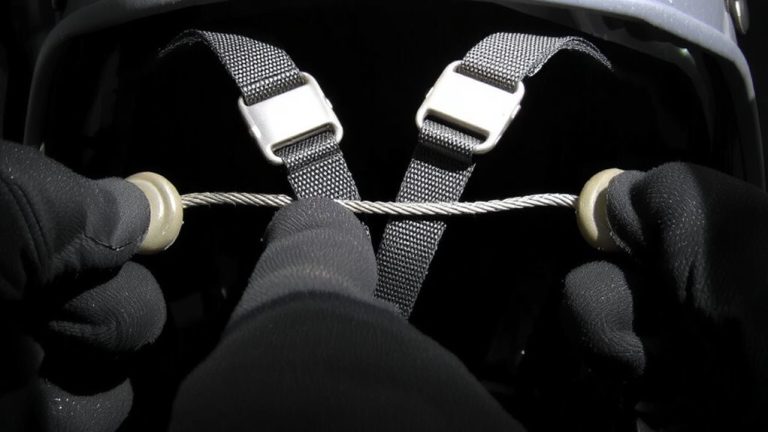 helmet retention cable mounting